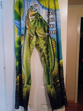 Mens Green Fish-Print Lounge Pants